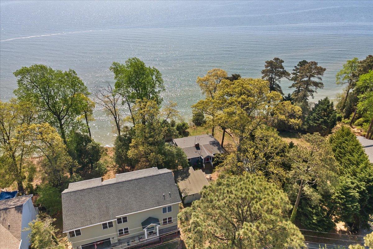 Aerial view of a Southern Maryland home near the water